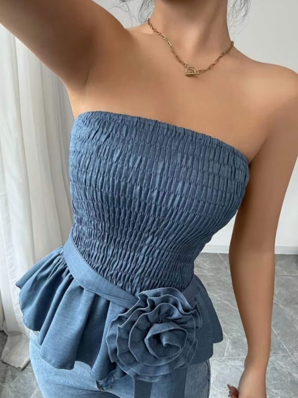 Sexy Off-The-Shoulder Backless Solid Color Versatile Hot Temperament Fashion